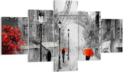 Produktbild von Bild auf Leinwand - Leinwandbild - Paris Stadt Zuhause - 125x70cm - Wand Bild - Wanddeko - Leinwanddruck - Bilder - Kunstdruck - Wanddekoration - Leinwand bilder - Wandkunst - EA125x70-3942