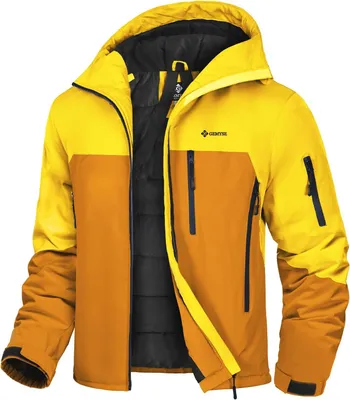 Produktbild von Herren Skijacke Wasserdicht Winter Warm Bequem Gelb S