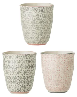 Produktbild von Bloomingville Cécile Becher Set 3 rosa/grau Keramik 8.5cm
