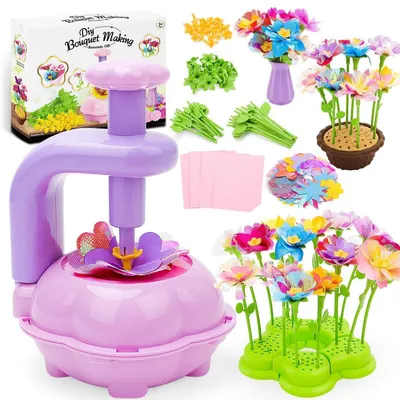 Produktbild von Blumen Bastelset Kinder Kreatives Blumenstrauß Basteln Spielzeug Set DIY Blumenpresse 3-12 Jahre Lernspielzeug Geschenk