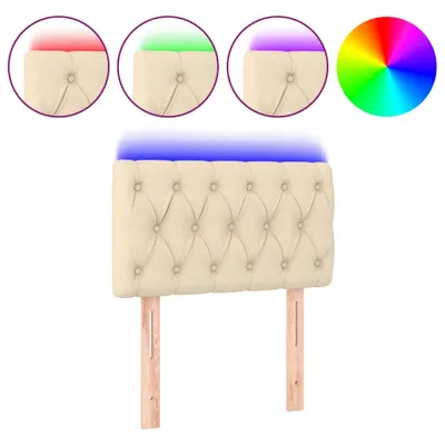 Produktbild von vidaXL LED Kopfteil Creme 80x7x78/88 cm Stoff