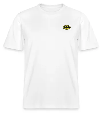 Produktbild von Spreadshirt DC Comics Batman Original Logo Stick Relaxed Fit Uni T-Shirt, XL, Weiß