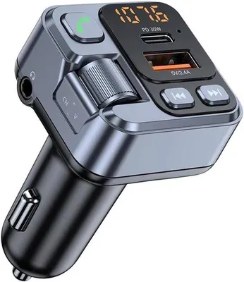 Produktbild von Bluetooth FM Sender - Schwarz - für Musik und Telefon - Ladestation PD30W