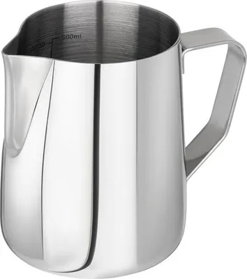Produktbild von APS 10329 Milch-/Universalkanne, Ø 9 cm, Höhe 11,5 cm, 0,6 Liter, Edelstahl, außen hochglanzpoliert, Maßskalierung innen