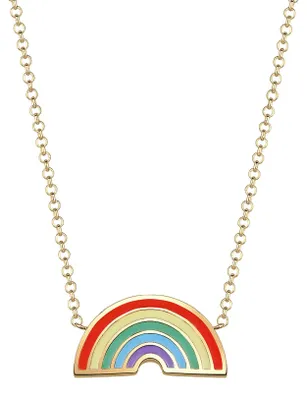 Produktbild von Elli Halskette Damen Regenbogen Emaille 925 Sterling Silber