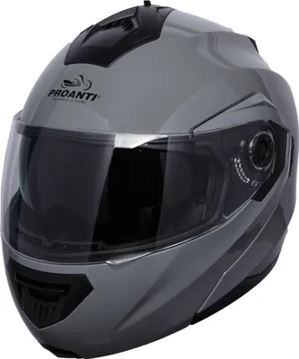 Produktbild von PROANTI Motorradhelm Klapphelm modularer Motorrad Helm mit Visier- und integriertem Sonnenschutz - Grau, XXL
