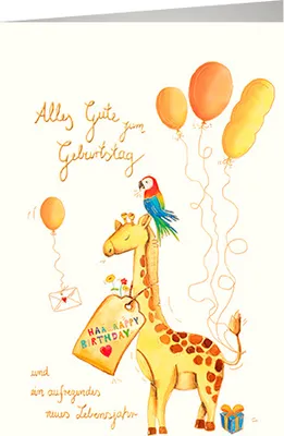 Produktbild von Geburtstag - Glückwunschkarte im Format 11,5 x 17 cm mit Umschlag