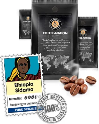 Produktbild von Kaffee ETHIOPIA SIDAMO von Coffee-Nation, 500g Bohnen