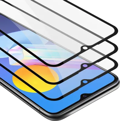 Produktbild von Cadorabo 3x Vollbild Panzer Folie für Vivo Y52 5G / Y72 5G Schutzfolie in Schwarz Tempered Display-Schutzglas