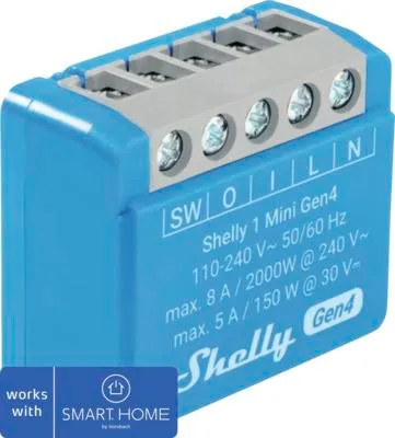Produktbild von Schalter Shelly 1 Mini Gen 4 Unterputzmodul blau - Kompatibel mit Smart Home by hornbach