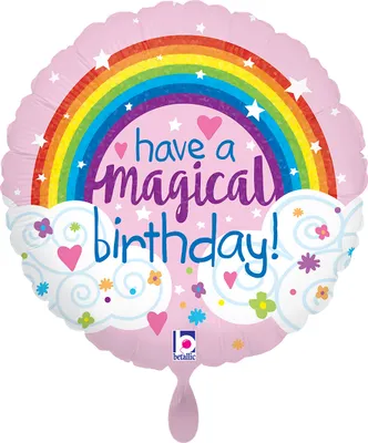 Produktbild von Folienballon rund 45cm Glitter Magical Rainbow Happy Birthday