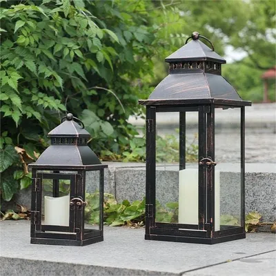 Productafbeelding van Omgoods - Decoratieve Lantaarns Set van 2 voor Binnen en Buiten