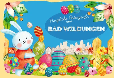 Produktbild von vianmo Holzschild 20x30 cm Ostergrüße BAD WILDUNGEN Ostern