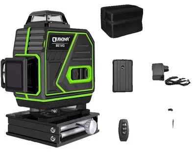 Zdjęcie produktu dla Niwelator laserowy, 4D, 16 linii, pilot zdalnego sterowania, dobrze widoczna zielona wiązka, ME16G-H15