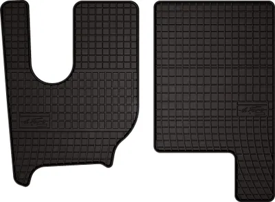Image de Tapis de sol voiture en caoutchouc pour Renault T (2013-, camion) Noir, lot de 2 pièces, fixations