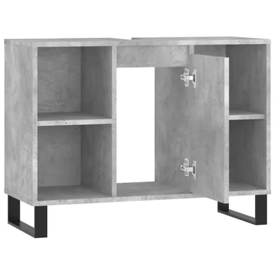 Produktbild von vidaXL Badschrank Betongrau 80x33x60 cm Holzwerkstoff