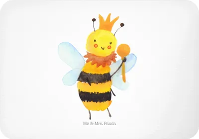 Produktbild von Mr. & Mrs. Panda Kühlschrankmagnet Biene König - Weiß - Geschenk, whiteboardmagnet, magnet, zettelhalter, mdf, haftmagnet