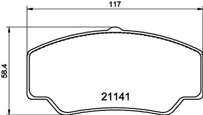Produktbild von HELLA Bremsbeläge Satz Vorne Bremsklötze für FORD TRANSIT Kasten (T) 8DB 355 006-151
