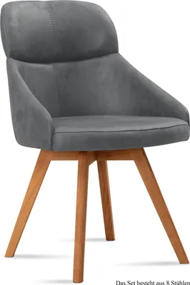 Produktbild von Esszimmerstuhl (8er-Set) Donna 52x82x63 Eiche geölt/Grau