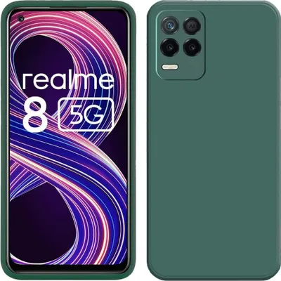 Produktbild von OPPO Realme 8 5G Hülle, Flüssig Silikon Weich Gummi Schutzhülle für OPPO Realme 8 5G Nachtgrün