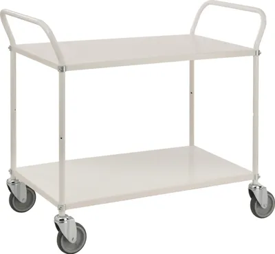 Produktbild von Kongamek Etagenwagen mit 2 Böden 900x440mm in Weiß ohne Bremse