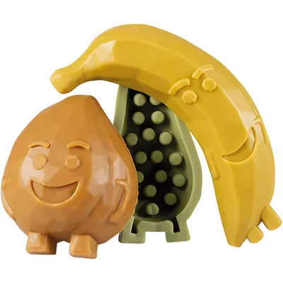 Image de 3 pièces de 12,5 cm - Garden Bites Fruity Friends - Dentaire végétarien - Friandises à mâcher avec morceaux de fruits