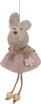 Immagine prodotto di Clayre & Eef Ciondolo pasquale coniglio 13 cm Rosa Sintetico