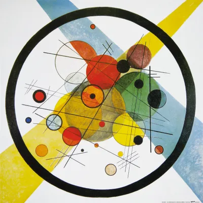 Obrázek produktu pro Wassily Kandinsky Art Print Picture - Kruhy v kruhu, 1923 (70 x 70 cm)