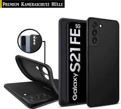 Produktbild von Für Samsung Galaxy S21 FE 5G -  Kameraschutz Hülle Silikon Schwarz Hülle TPU