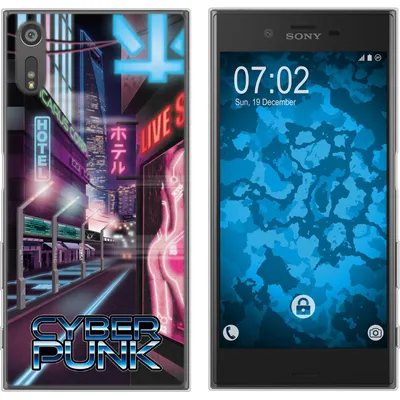 Produktbild von PhoneNatic Case kompatibel mit Sony Xperia XZs Silikon-Hülle Retro Wave Cyberpunk.01 M4