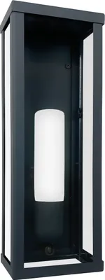 Produktbild von Wandlampe außen Eisen Glas H: 36 cm IP43 in Bronze dunkel matt E27 eckig Modern