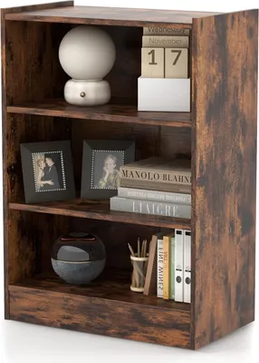 Produktbild von GOPLUS 3-stufiges Bücherregal, Eck-Bücherregal Display Rack mit verstellbaren Regalen, Display Regal für Wohnzimmer, Schlafzimmer, Büro (Braun)