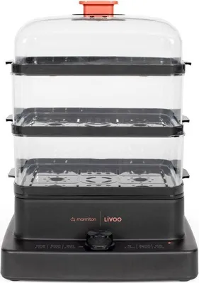 Produktbild von Dampfgarer, LIVOO x Marmiton DOC300, 1000-1200 W, 12L Gesamtkapazität, 3 Dampfkörbe, 60 Minuten Timer