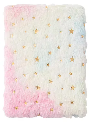 Obrázok produktu pre A5 Notebook Cute Plush Fluffy Covered Diary Notepad Gradient Colored Softcover for Girls Embroidery Private Writing Drawing Note Taking Journal  A5 Lined 80 Pages Gift for Kids Birthday Christmas School