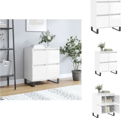 Immagine prodotto di vidaXL Credenza bianca lucida 60x35x70 cm in legno - Credenze