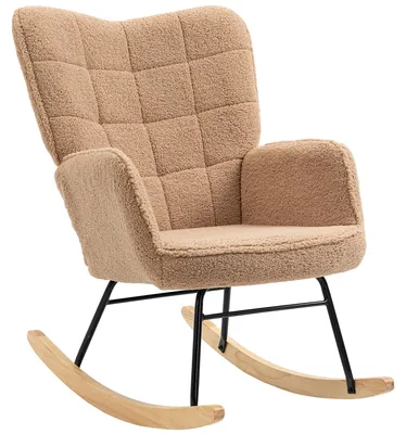 Produktbild von HOMCOM Schaukelstuhl Sessel Relaxsessel bis 120 kg, Polyester, Braun