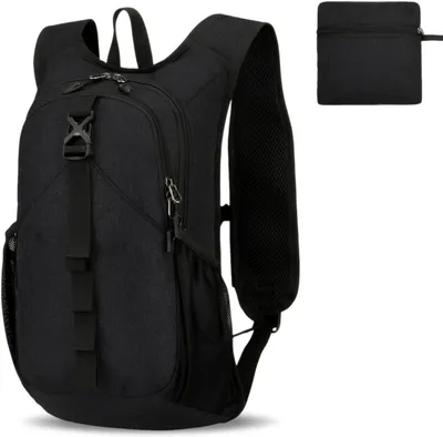 Produktbild von Trekking Rucksack 20L, ultraleicht, wasserdicht, faltbar, für Wandern, schwarz