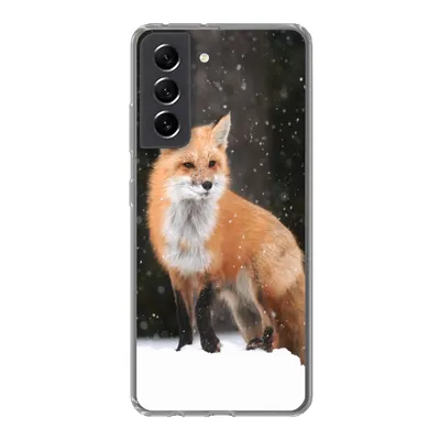 Produktbild von MuchoWow® Handyhülle Schutzhülle Hülle für Samsung Galaxy S21 FE Fuchs - Schnee - Winter Silikon Softcase Handy Hülle - Mobiltelefonhülle