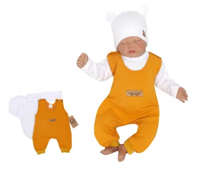 Productafbeelding van Z&Z tweedelige set: body + broek met voetjes - mosterdbruin