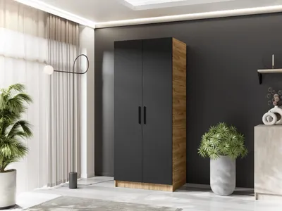 Produktbild von KIER FURNITURE  Drehtürenschrank - Kleiderschrank mit Kleiderstange , 78x205x52,5 cm