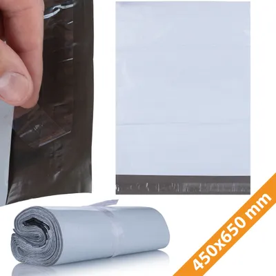 Produktbild von Rosfix Versandtaschen Weiss 450 x 650 mm – 100 Stück LDPE Folienbeutel | Selbstklebend, Reissfest, Wasserdicht | Verpackung