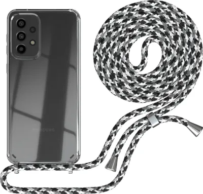 Produktbild von EAZY CASE Handykette kompatibel mit Samsung Galaxy A33 5G, Handyhülle mit Umhängeband, Handykordel, Schutzhülle Clear, Band in Schwarz