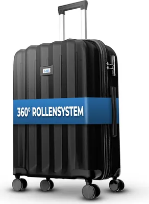 Produktbild von Reisekoffer 1052 Reisetasche Koffer Handgepäck Tasche Trolley ABS Schwarz XL-75cm