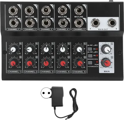 Immagine prodotto di 100-240V Mixer audio stereo portatile a 10 canali console amplificatore microfono karaoke spina UE