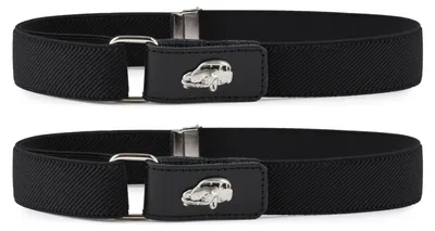 Produktbild von Ladeheid 2x Jungen Gürtel Elastik-Gürtel 1-6 Jahre 34-65 cm P15S (Schwarz/Auto, 62 cm x 2,5 cm)