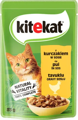 Produktbild von KITEKAT Portionsbeutel mit Huhn in Sauce Nassfutter für Katzen 56x85g