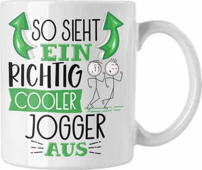 Produktbild von Trendation - So Sieht Ein Richtig Cooler Jogger Aus Geschenk Tasse Lustiger Spruch Geschenkidee (Weiß)