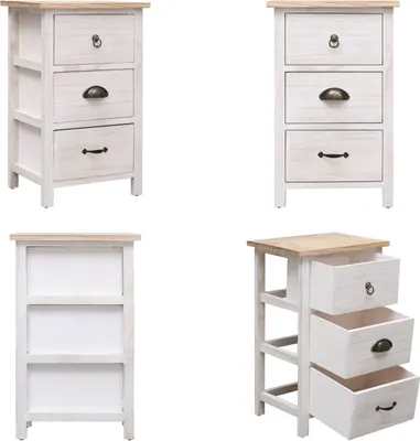 Produktbild von vidaXL Beistellschrank 35x25x57 cm Massivholz Paulownia - Beistellschrank - Beistellschränke - Seitenschrank - Seitenschränke