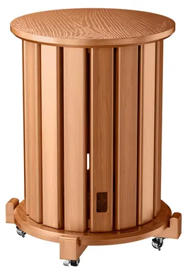 Produktbild von Stapelbare Hocker, 4er-Set, runde Holzstühle auf Rollen, kein Aufbau erforderlich, ideal für Küche, Wohnzimmer, Bar oder Studentenwohnheim.