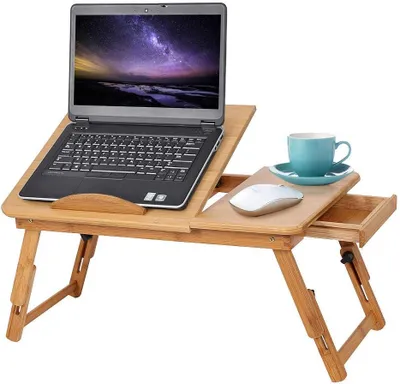 Produktbild von Laptoptisch, Holz Betttablett, verstellbare Höhe und Neigungswinkel, fürs Bett